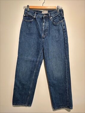 Everlane 90s Way High Jeans Organic Cotton Button Fly Blue Wash